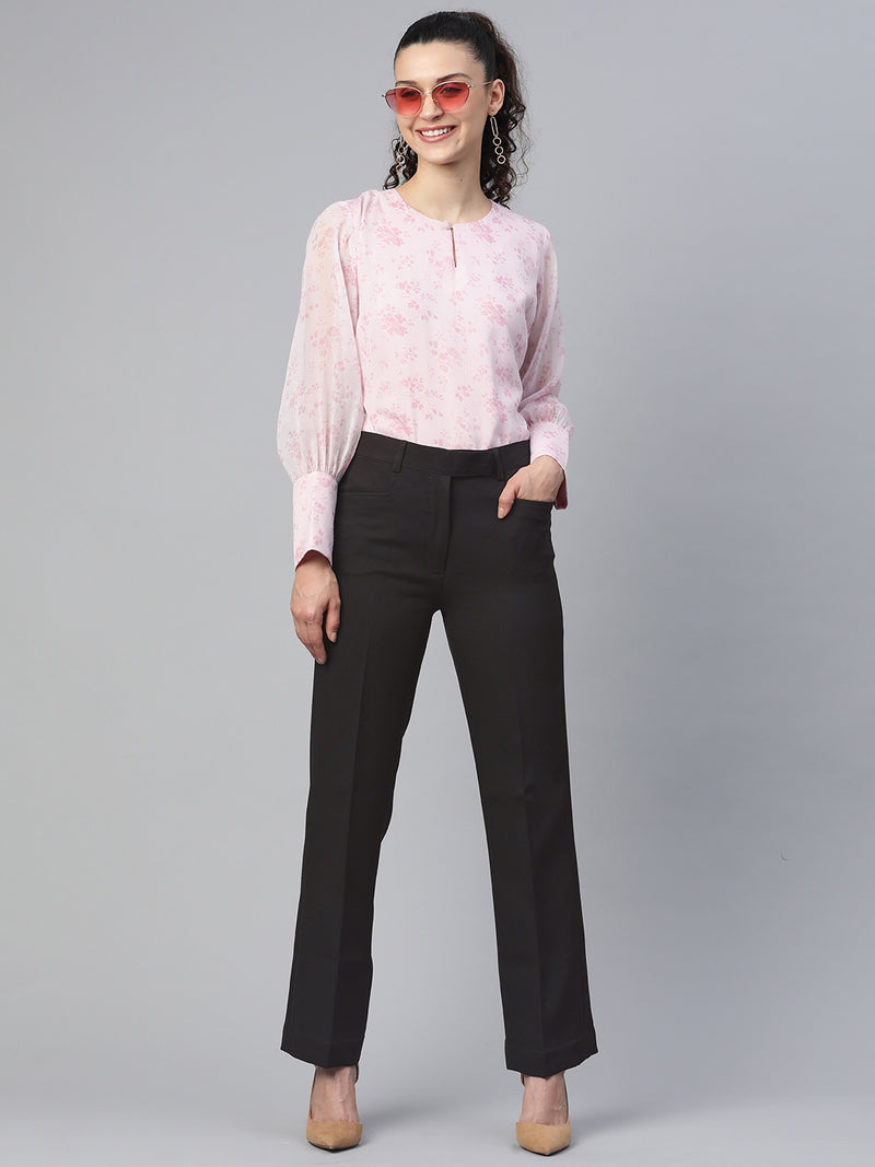 Regular Fit Stretch Trouser- Black