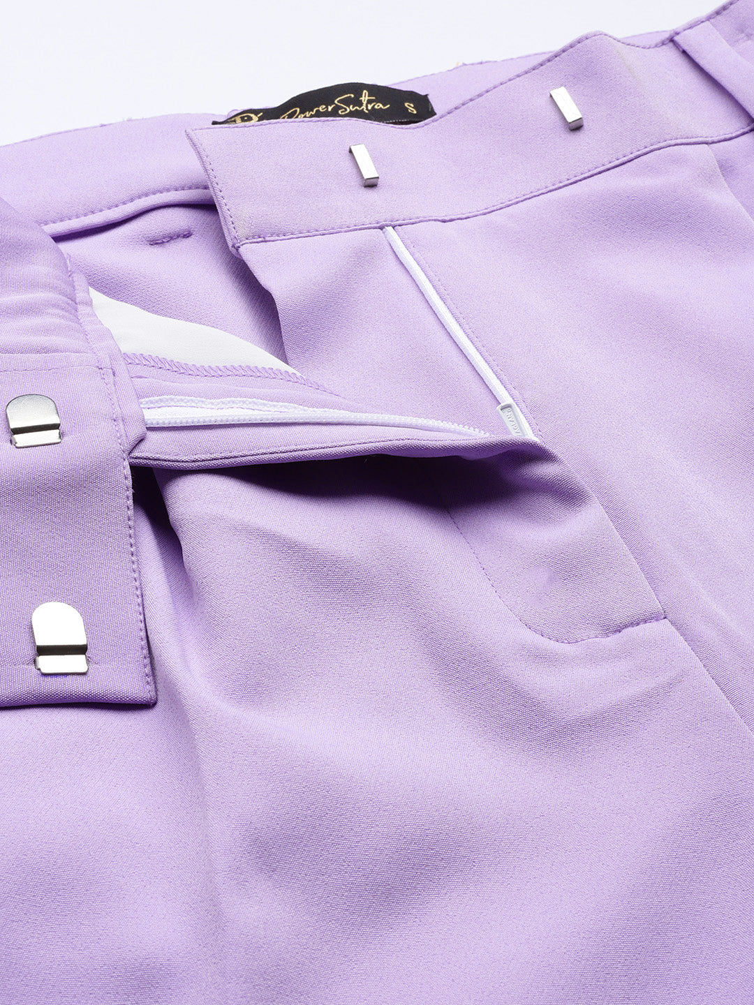 Comfort Fit Stretch Pleated Trouser - Lavender