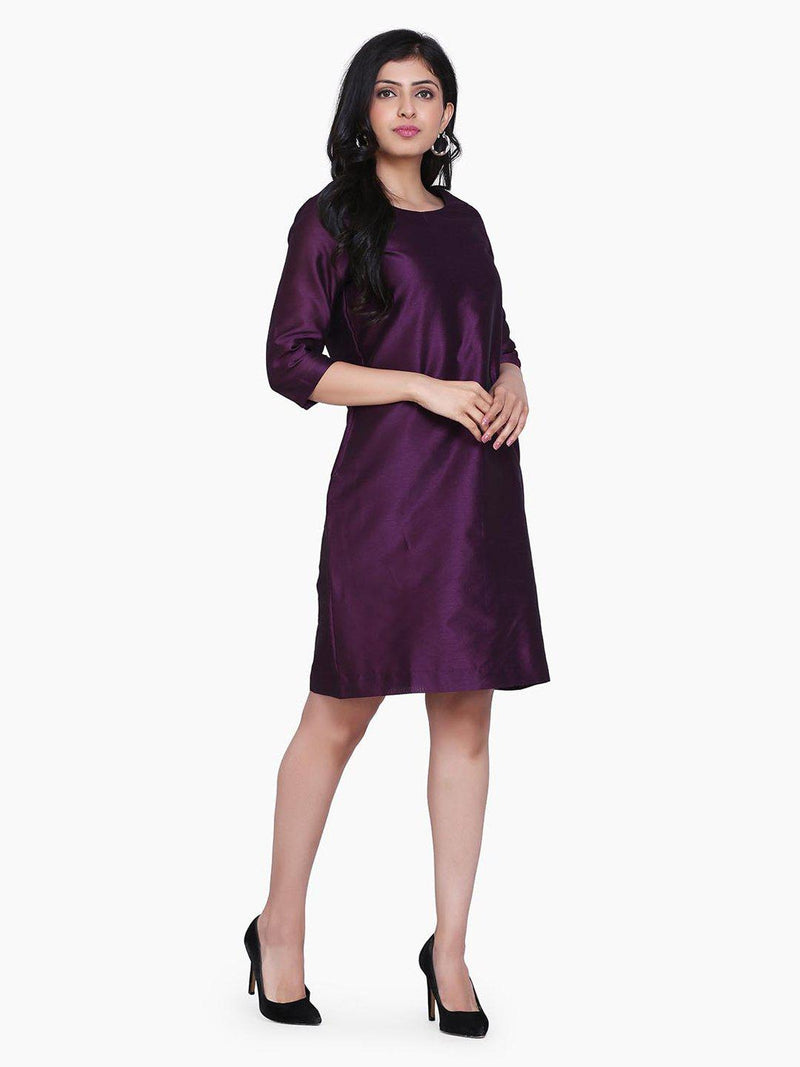 Dupioni Sheath Dress For Women - Royal Purple