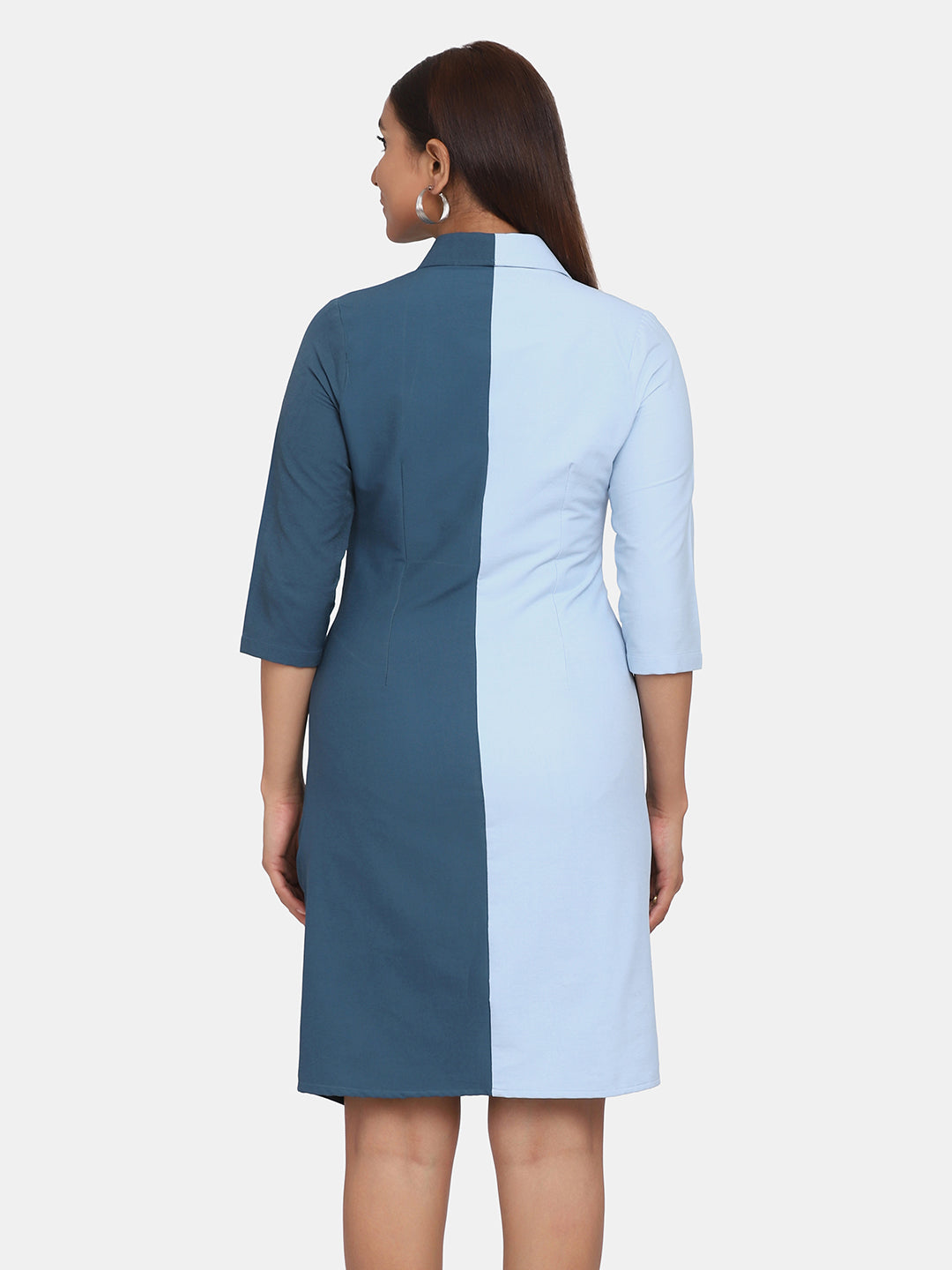 Women̢‰âã¢s Colour Block Stretch Dress For women- Blue