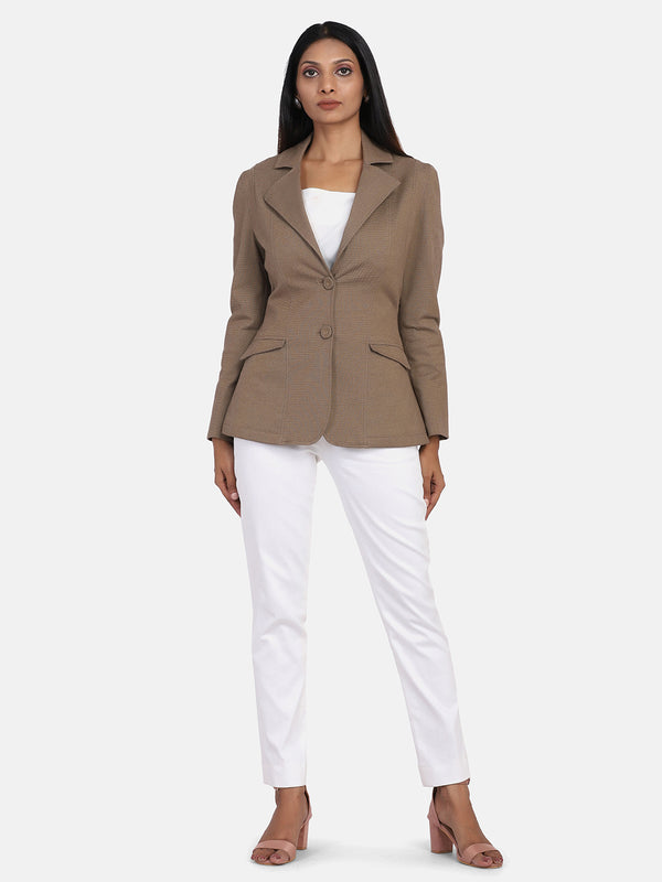 Short Jacket For Women - Brown