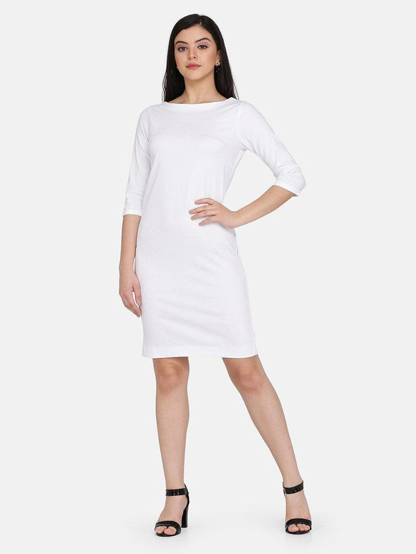 White Cotton Sheath Dress