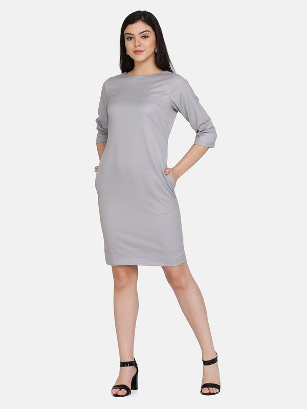 Cloud Grey Sheath Dress