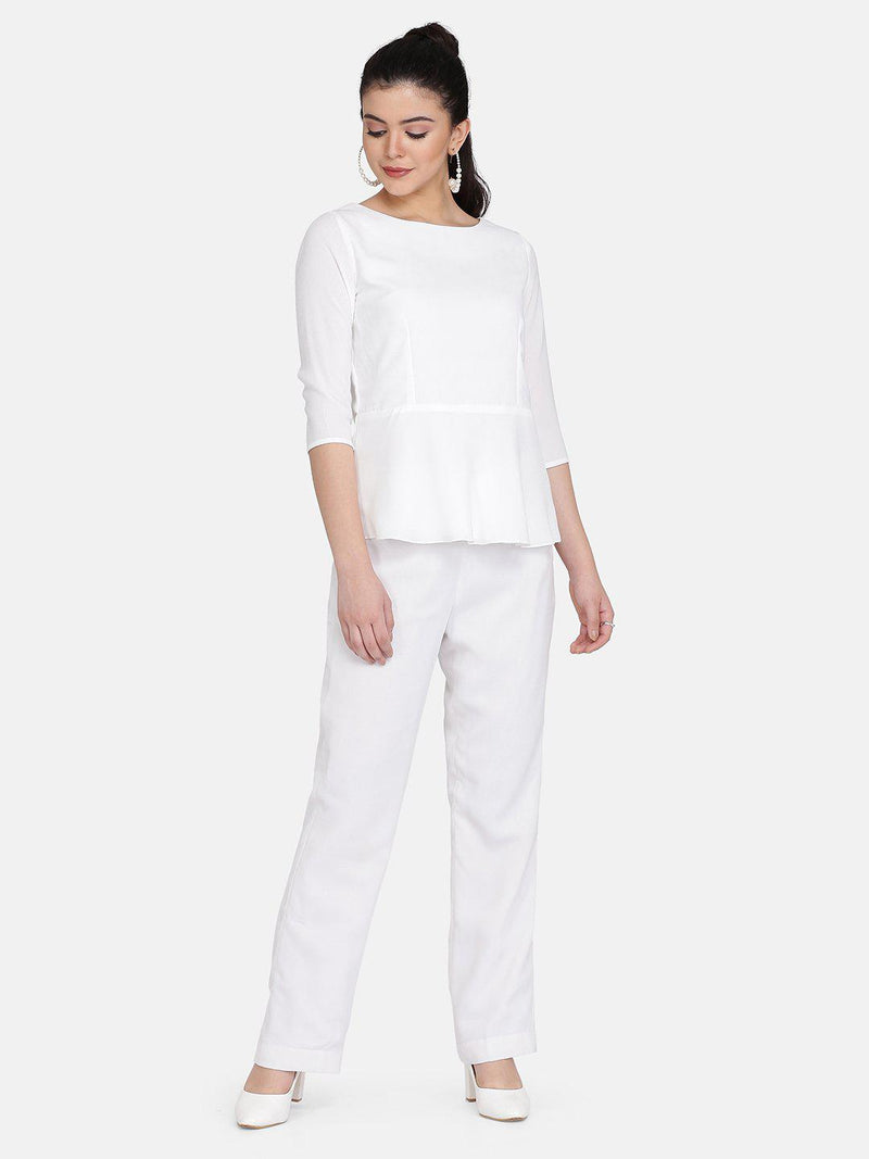 White Elegant Pant Suit