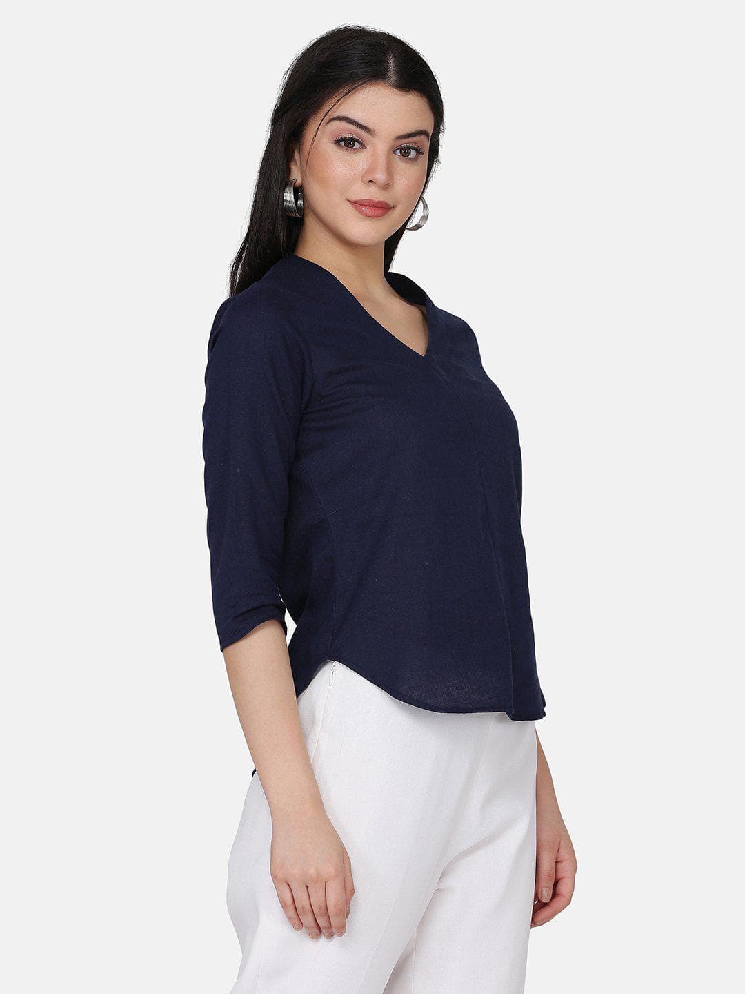 Cotton Top For Women - Navy Blue