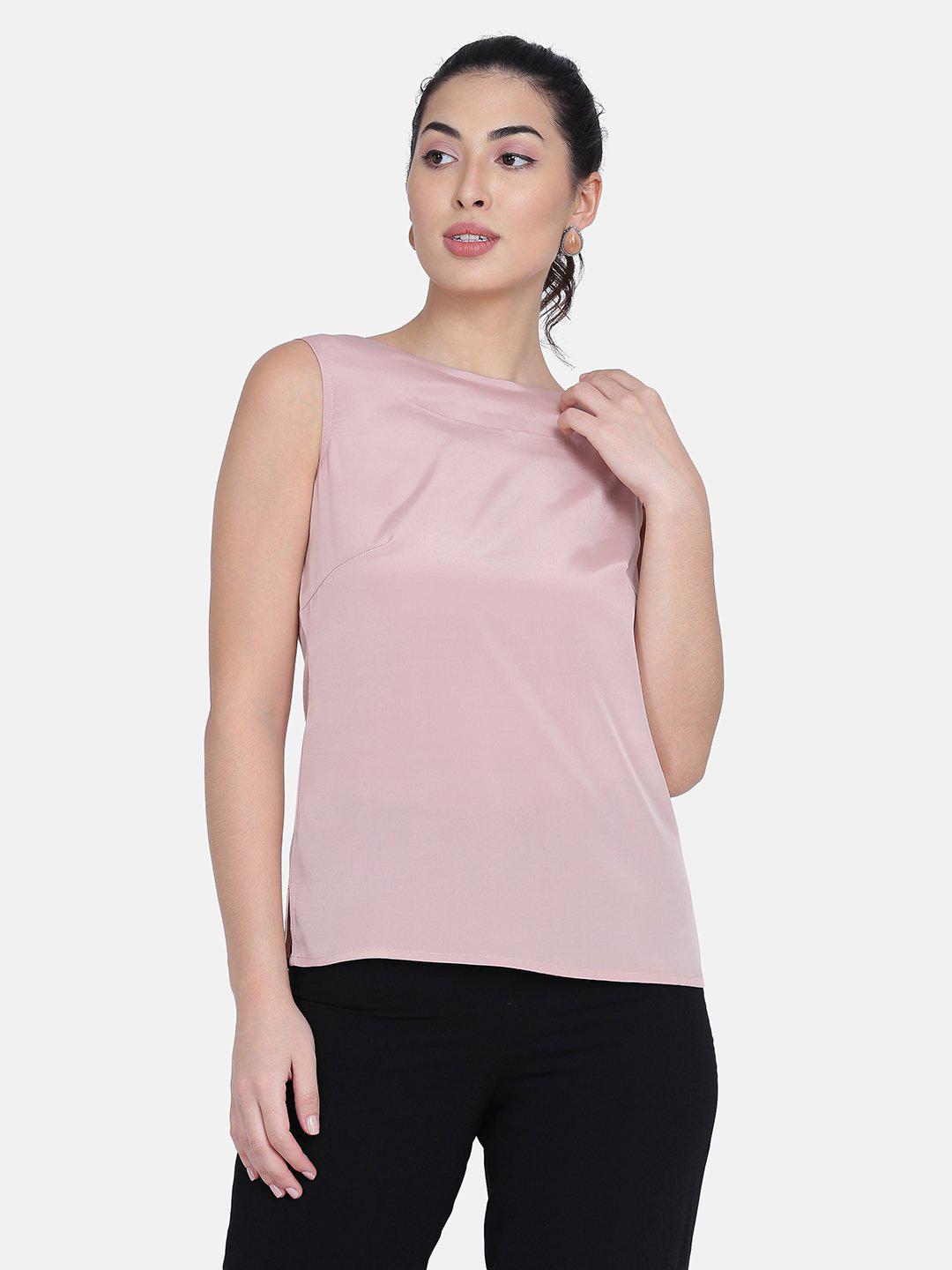 French Crepe Top For Women - Blush Pink