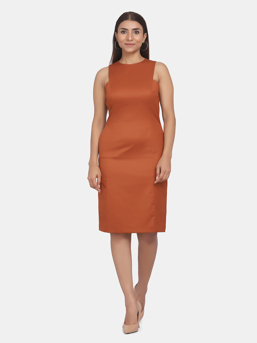 straight dresses for women Point Satin Slip Dress with a side zipper for easy on and off Women Navy Blue Midi Straight