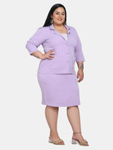 Business Formal Stretch Skirt Suit - Lavender