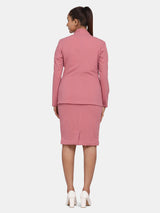 Women’s Work Formal Stretch Skirt Suit - Pink