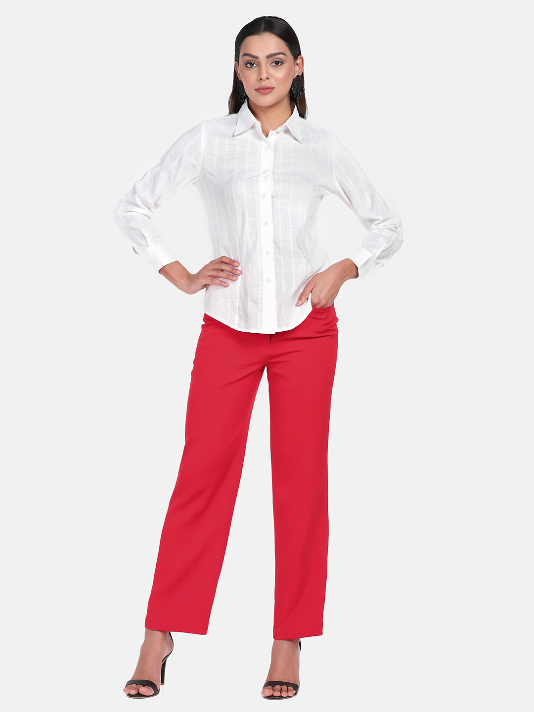 Wide Bottom Pants - Red