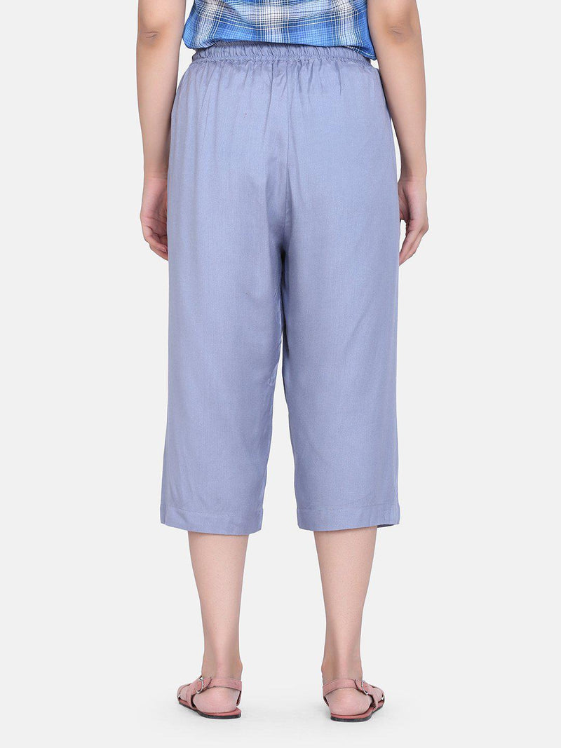 Rayon Culottes For Women - Light Grey