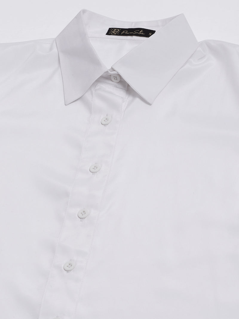 Collared crepe shirt - White
