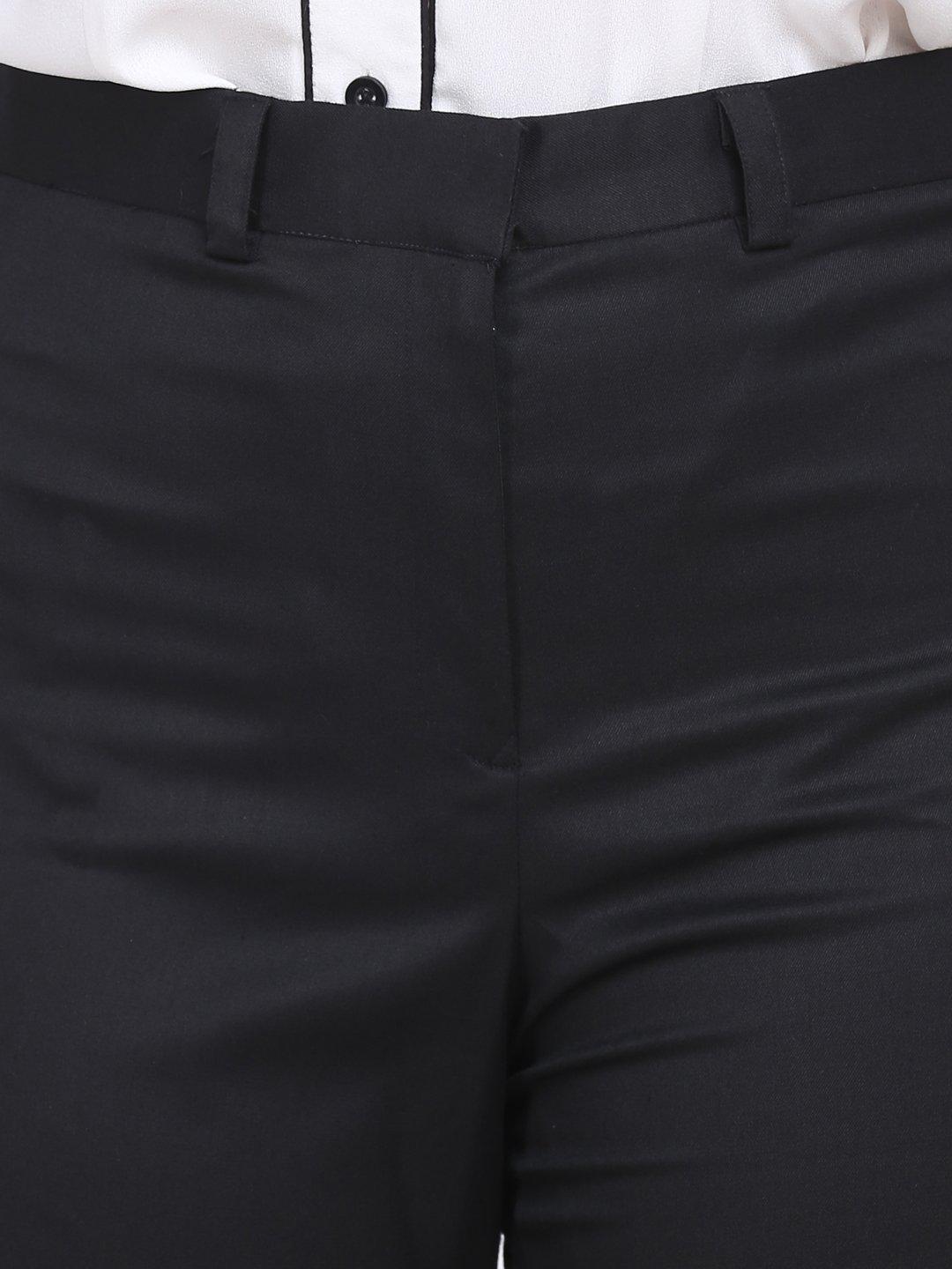 Black Poly Cotton  Formal Trouser