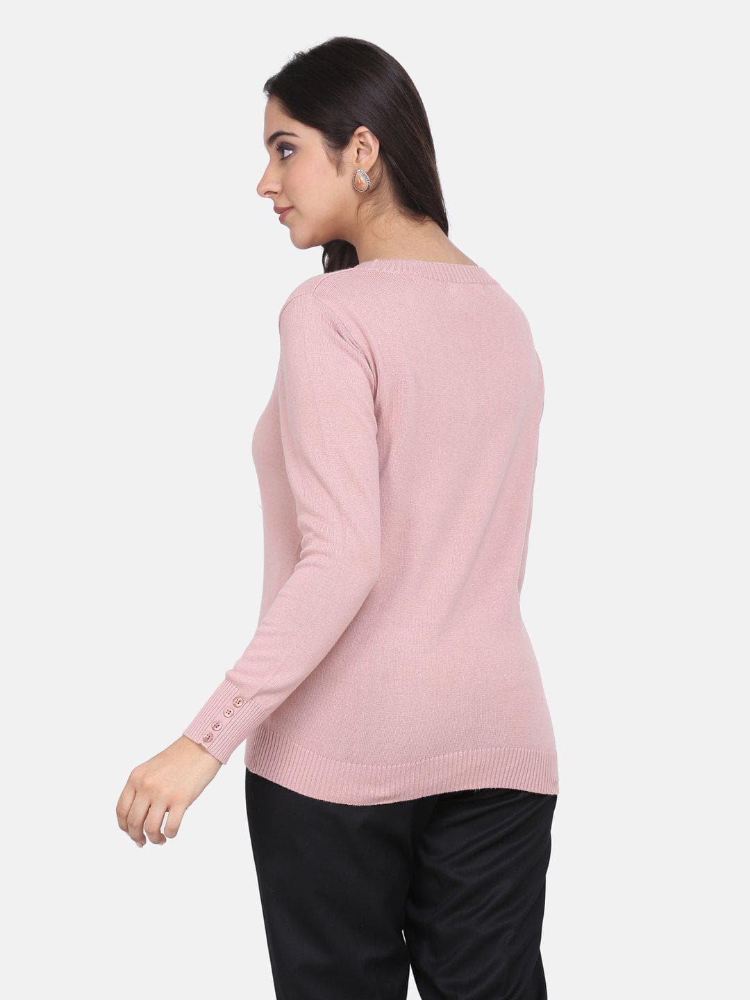 Cotton Pullover For Women - Onion Pink
