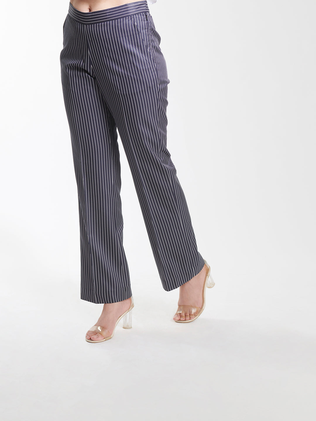 Striped Trouser - Navy Blue