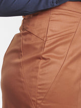 Rust Panel Detail Pencil Skirt