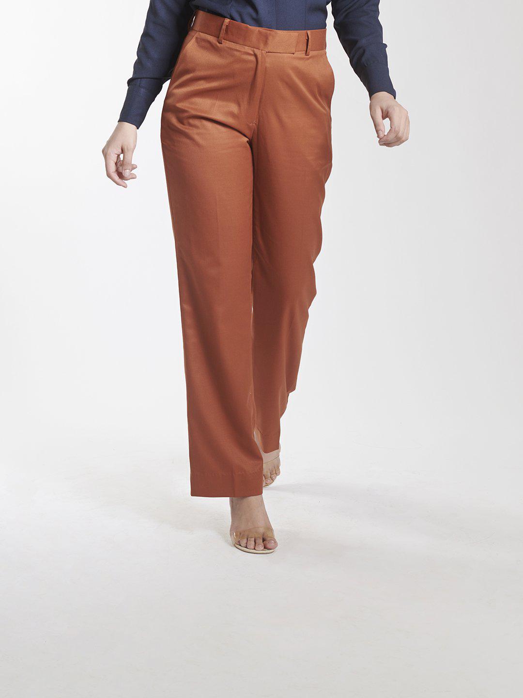 Mahogany Red Regular Fit Trouser