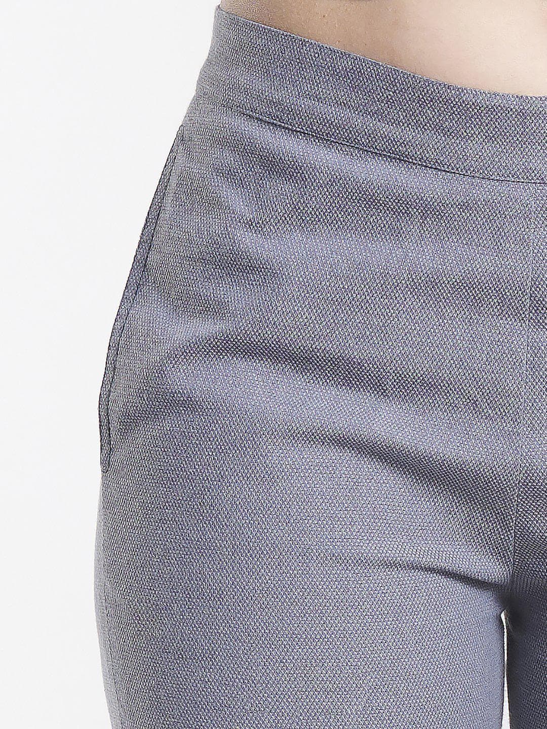 Grey Cotton Stretch Half Pants