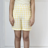 Lemon Yellow Checkered Shorts